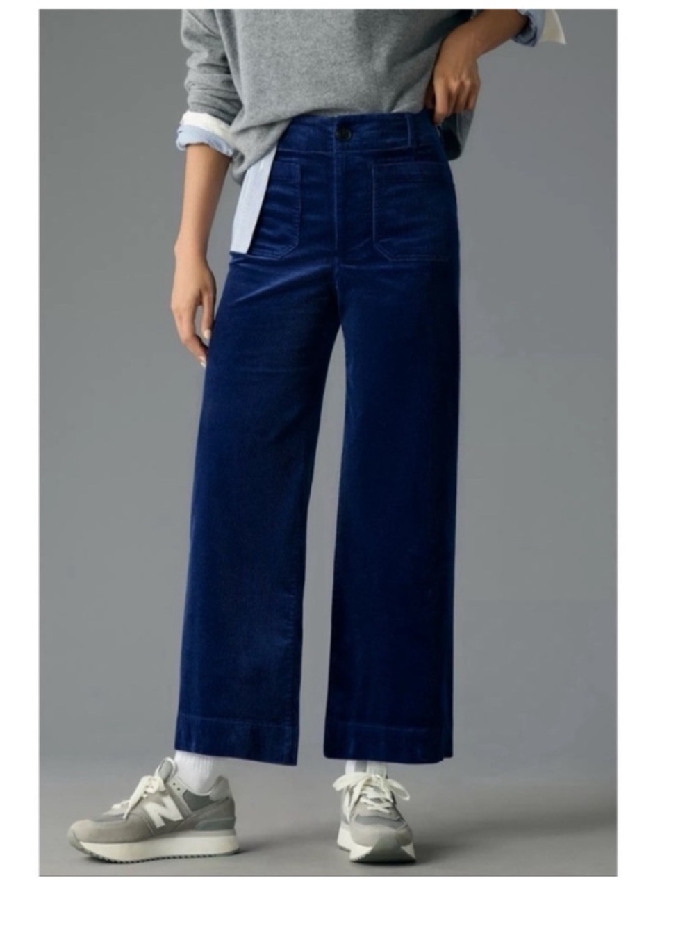 Maeve the Colette Wide-Leg blue Corduroy pants